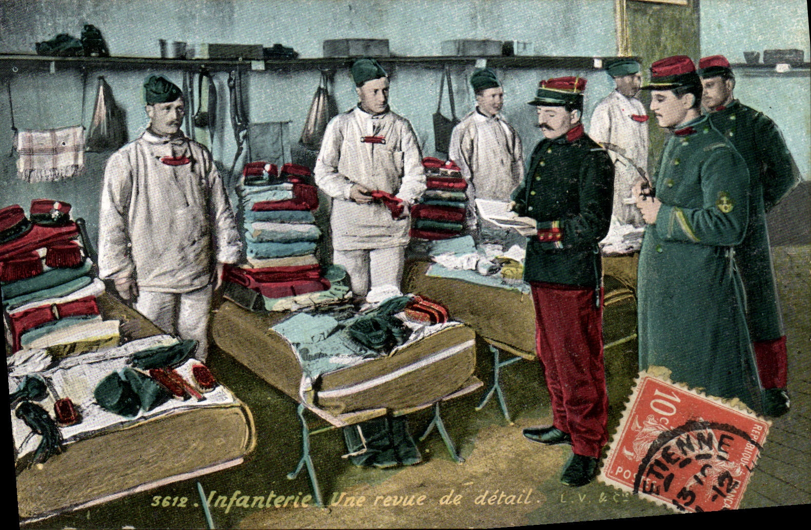 Postal Militaria Infantería un estudio de detalle