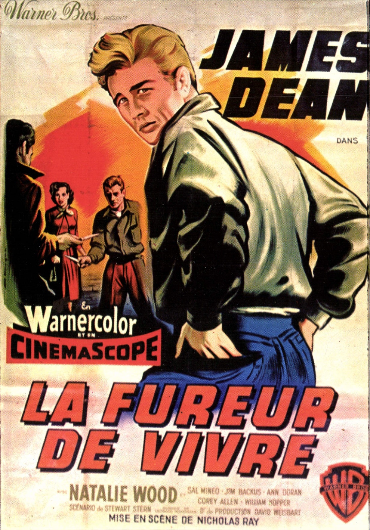 Vintage Postcard Cinema fury of living James Dean Natalie Wood Nicholas Ray