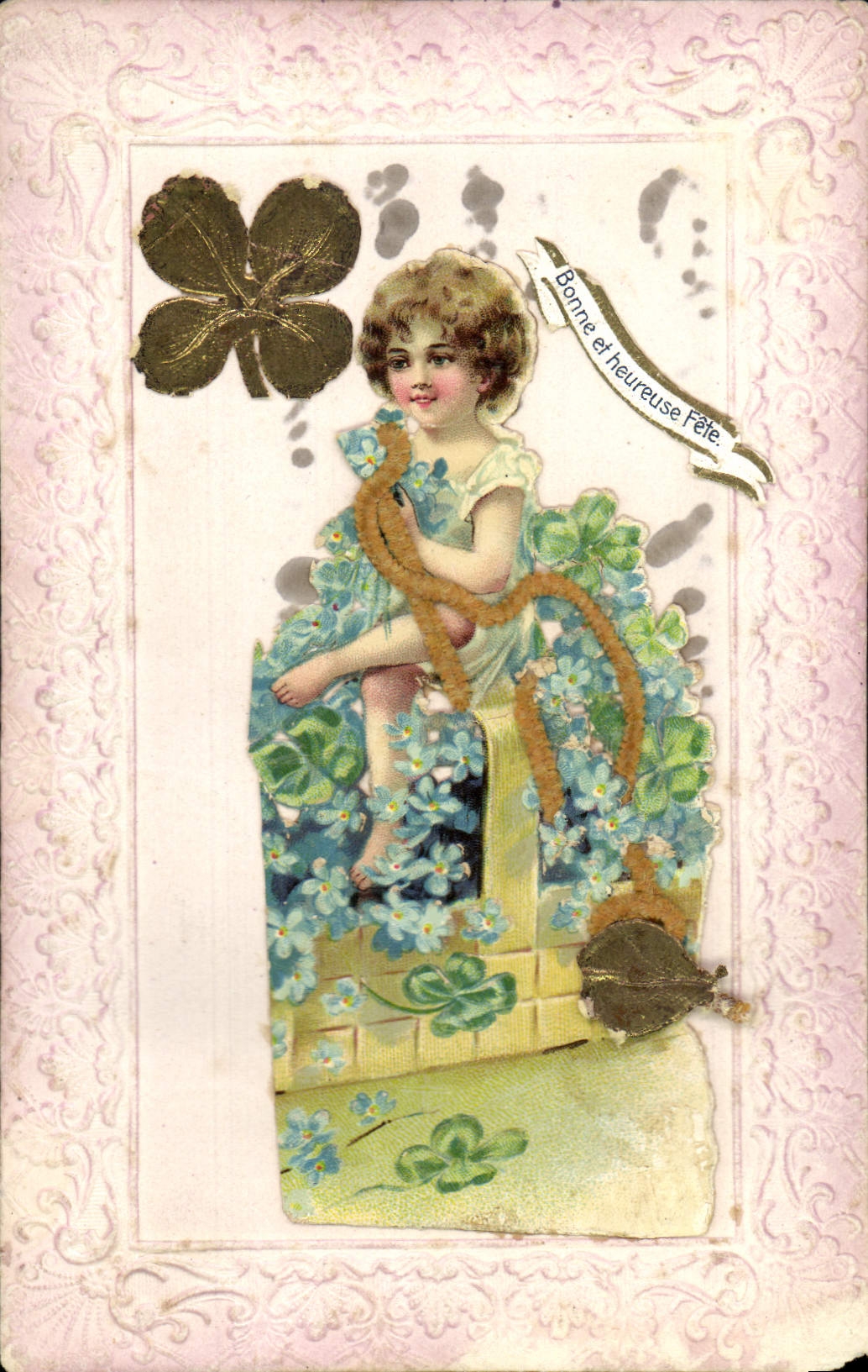 CPA Fantaisie Fleurs Enfant 