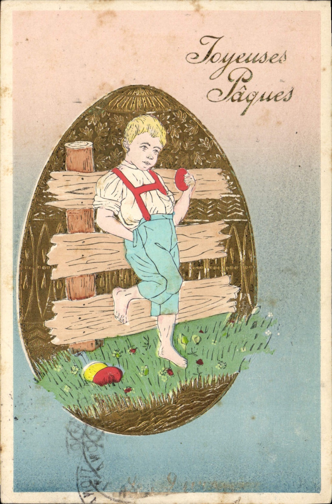 Vintage Postcard Fantasy Easter Child