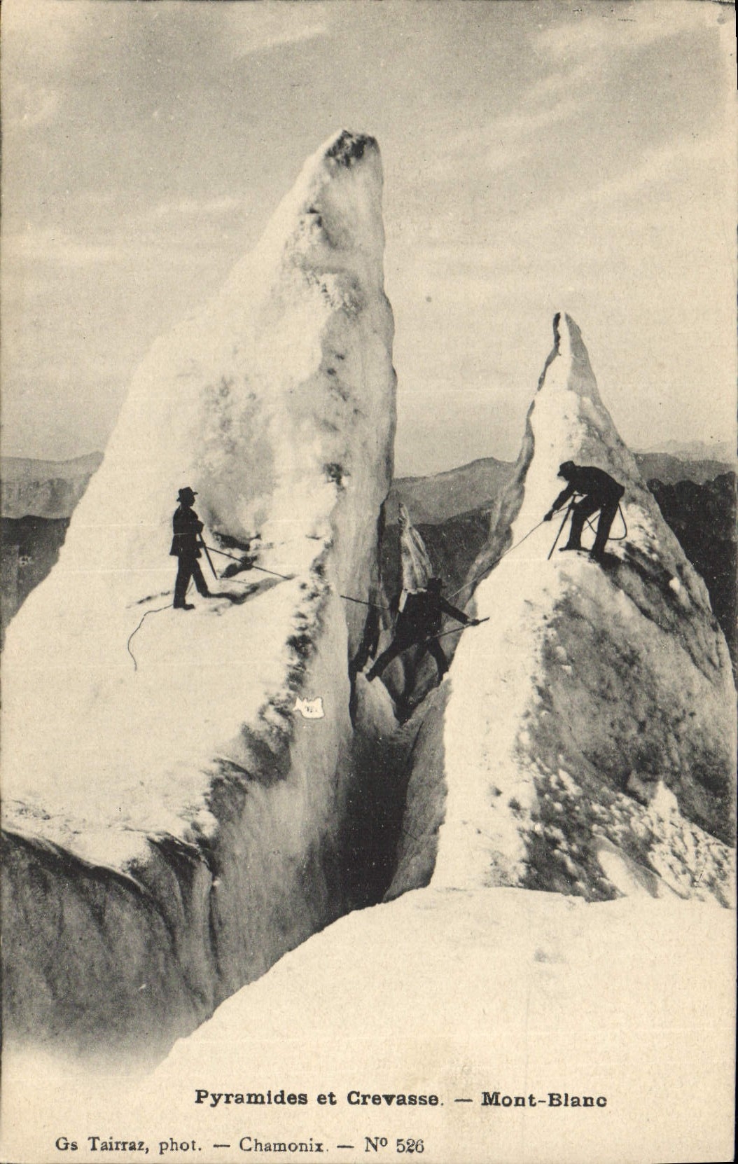 CPA Alpinisme Pyramides et crevasse Mont Blanc 