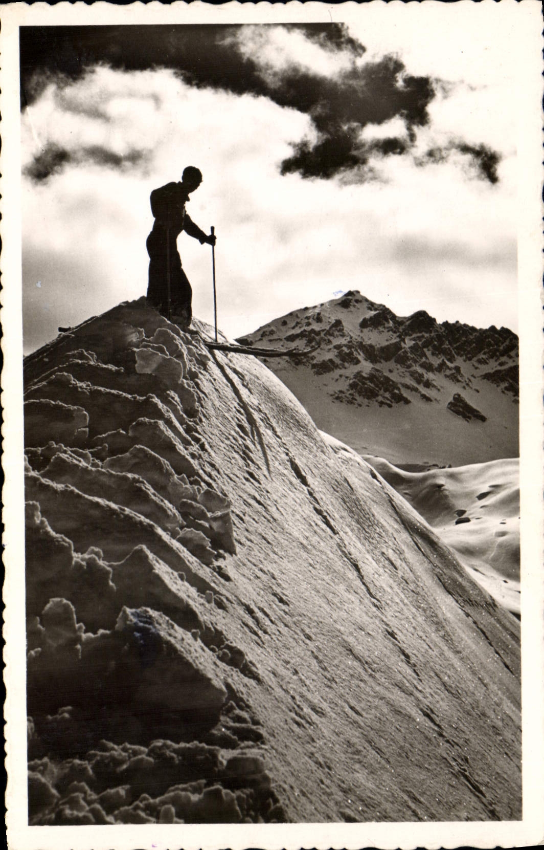 Vintage Postcard Alpinism the Alps of Provence in winter Passage of Crete