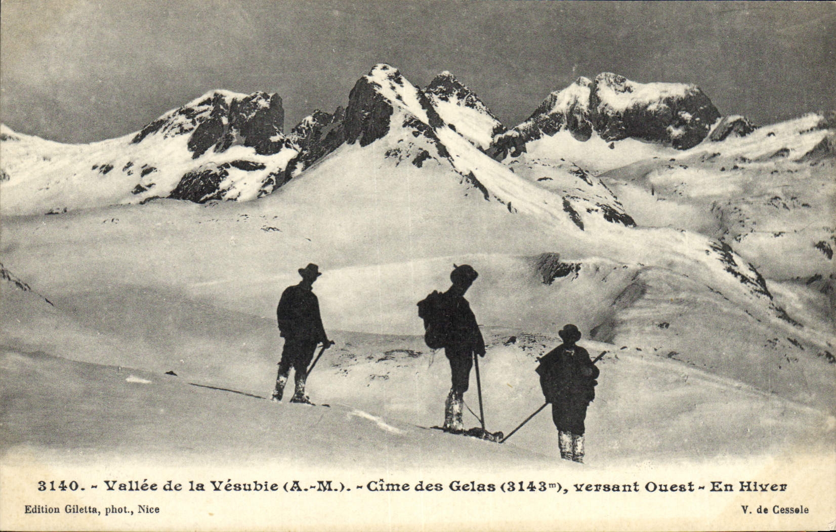 CPA Alpinisme Vallee de la Vesubie Cime des Gelas versant Ouest En hiver