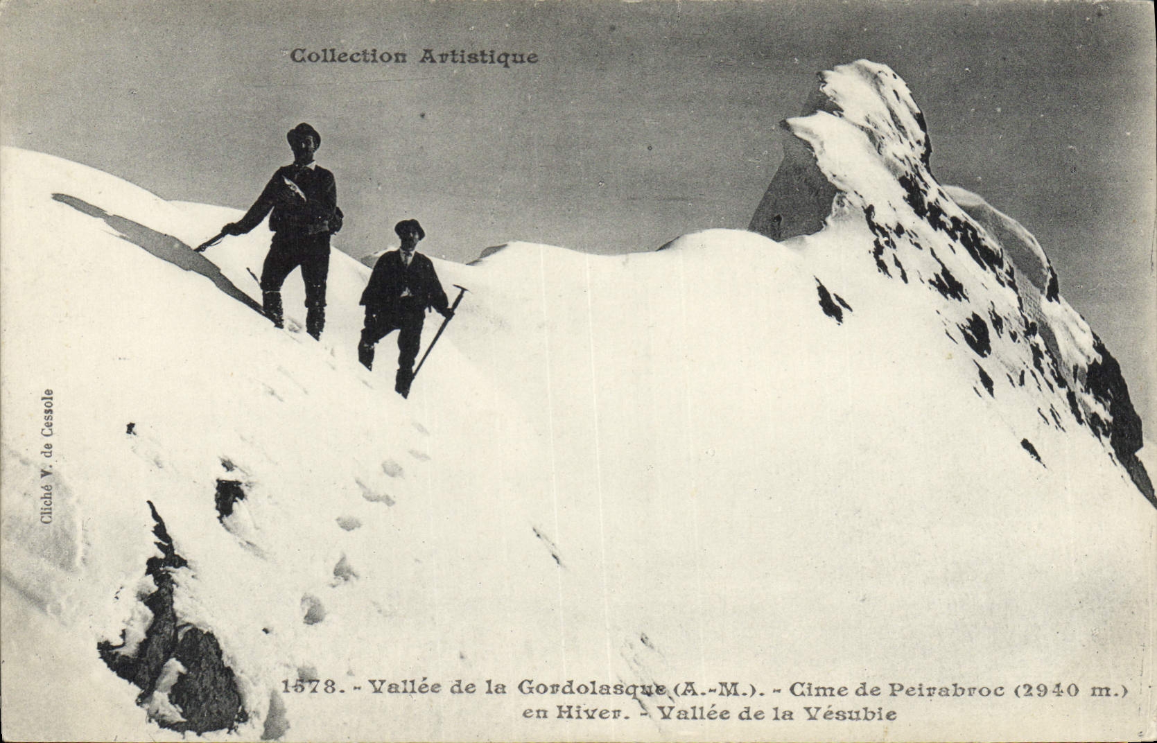 CPA Alpinisme Vallee de la Gordolasque Cime de Peirabroc en hiver Vallee de la Vesubie