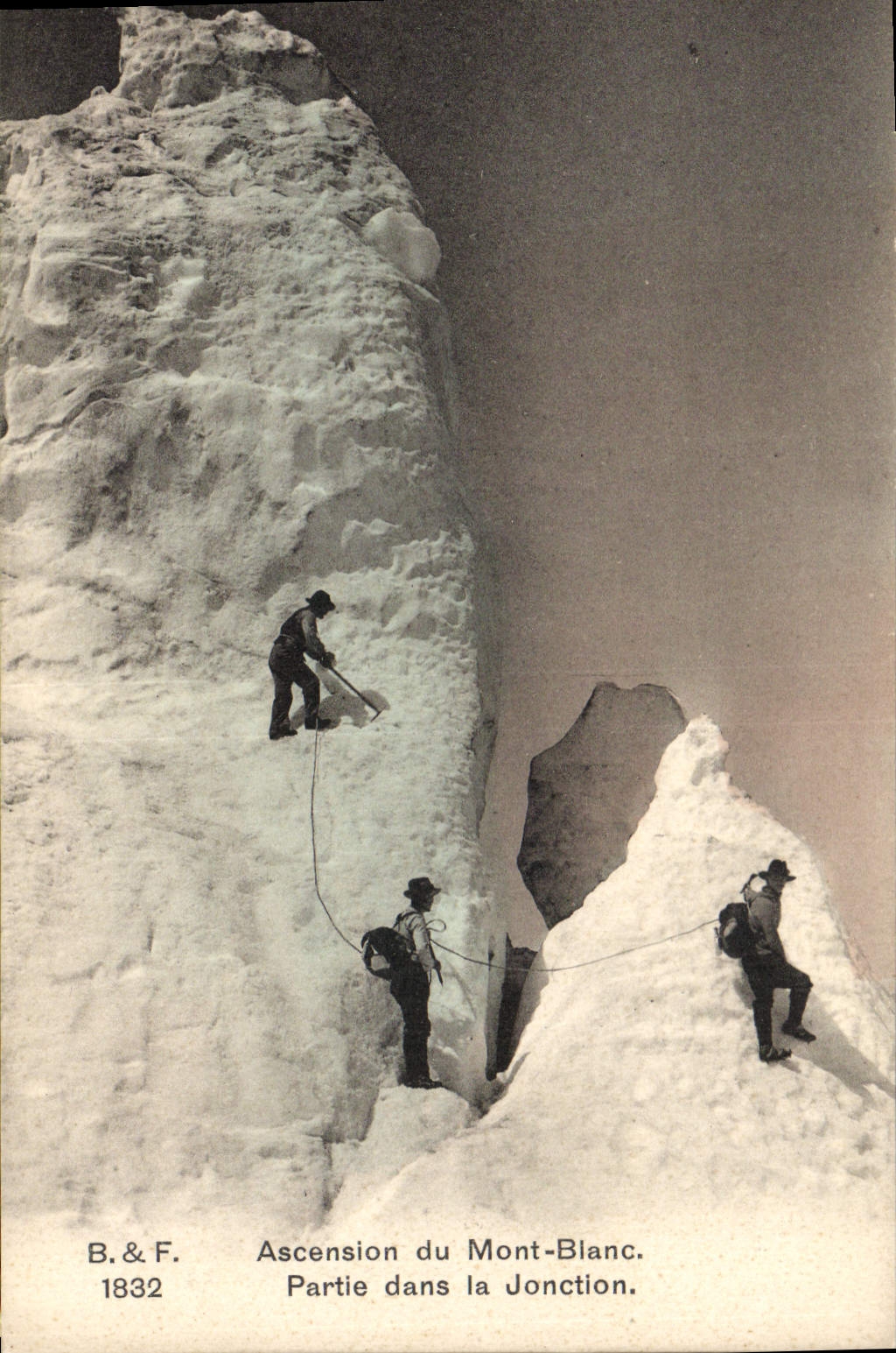 Vintage Postcard Alpinism Rise of White Motn Left in the junction