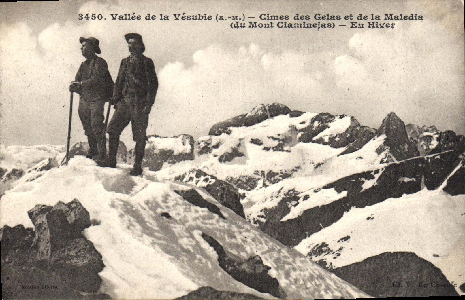 CPA Alpinisme Vallee de la Vesubie Cimes des Gelas et de la Maledia du Mont Ciaminejas En hiver