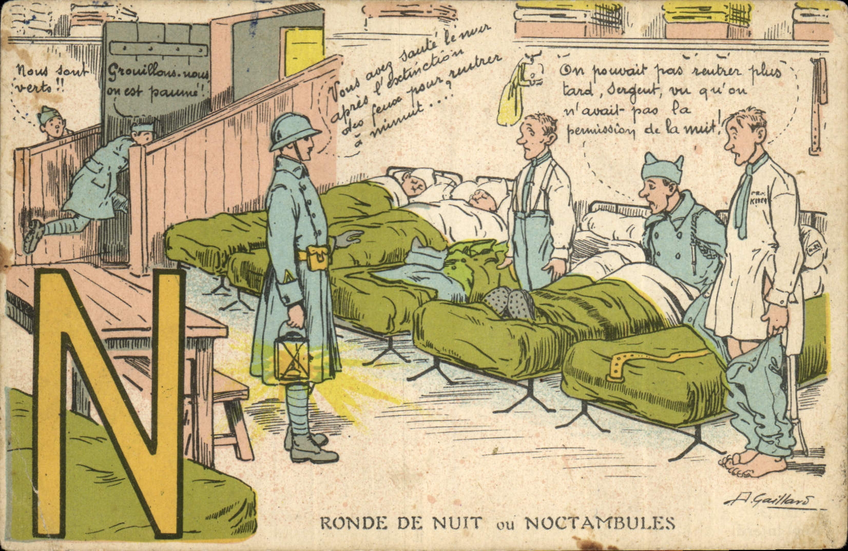 CPA Fantaisie Militaria Lettres Lettre N