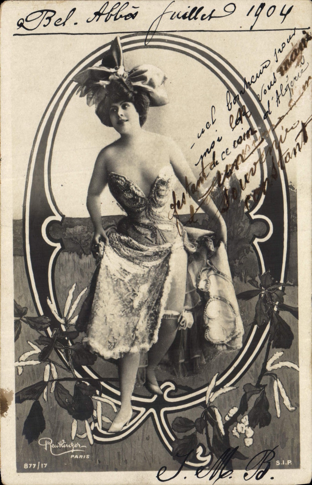 Vintage Postcard Fantasy Woman Letters Letter Q