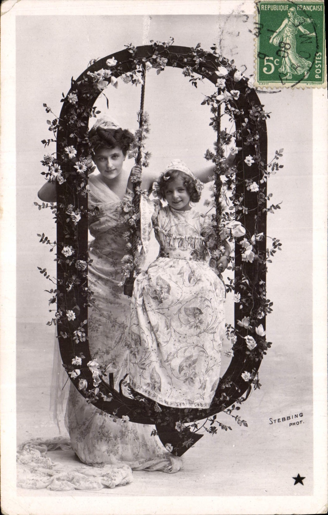 Vintage Postcard Fantasy Woman Letters Letter Q Child