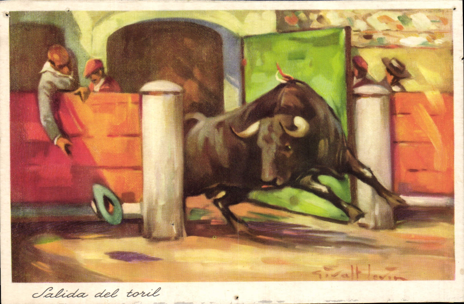 CPA Corrida Course de taureaux Salida del toril