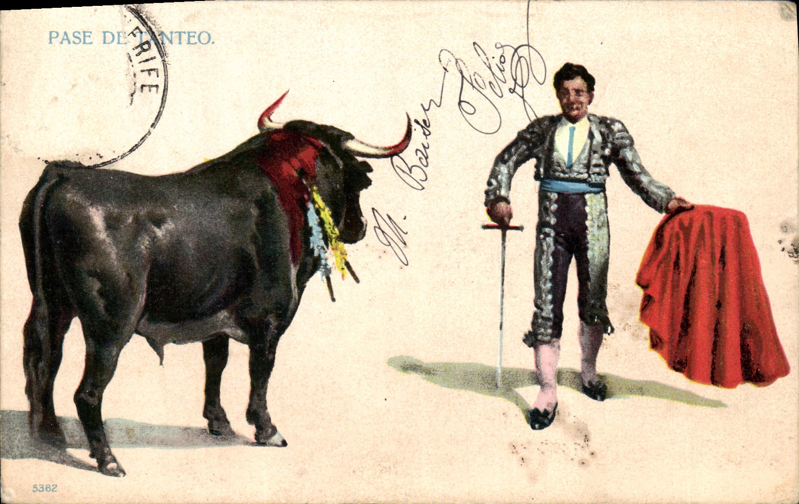 CPA Corrida Course de taureaux Pase de Tanteo 