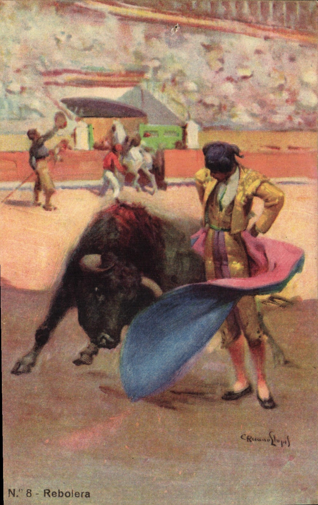 Postal Corrida Corrida de toros Rebolera