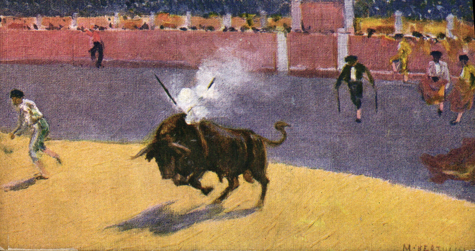 CPA Corrida Course de taureaux Bertuchi 