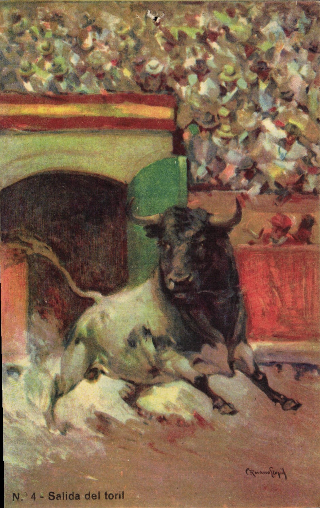 CPA Corrida Course de taureaux Salida del toril 