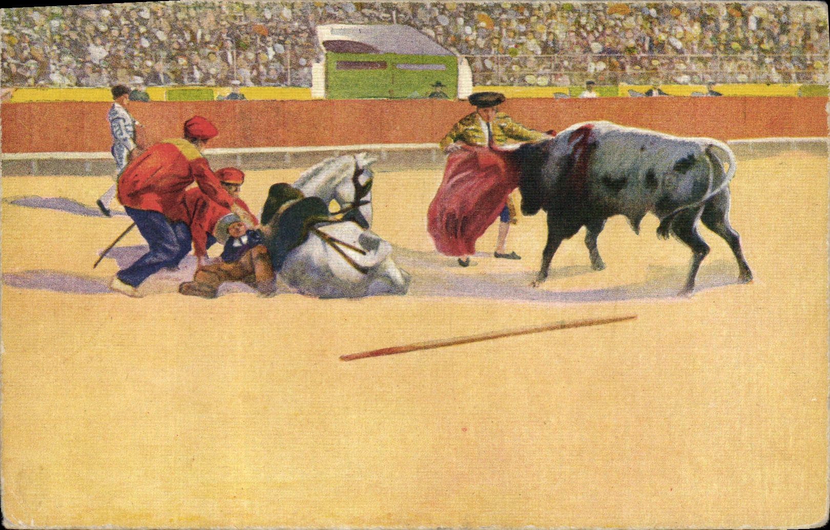 CPA Corrida Course de taureaux Bertuchi 