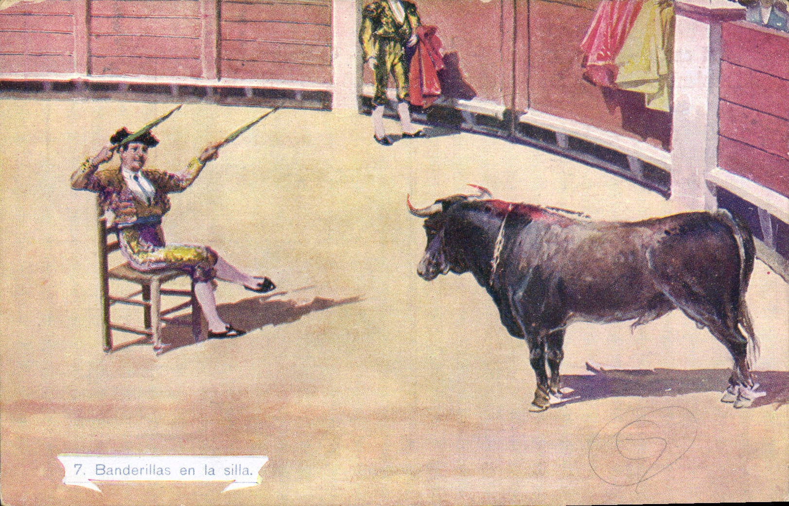 CPA Corrida Course de taureaux Banderillas en la silla
