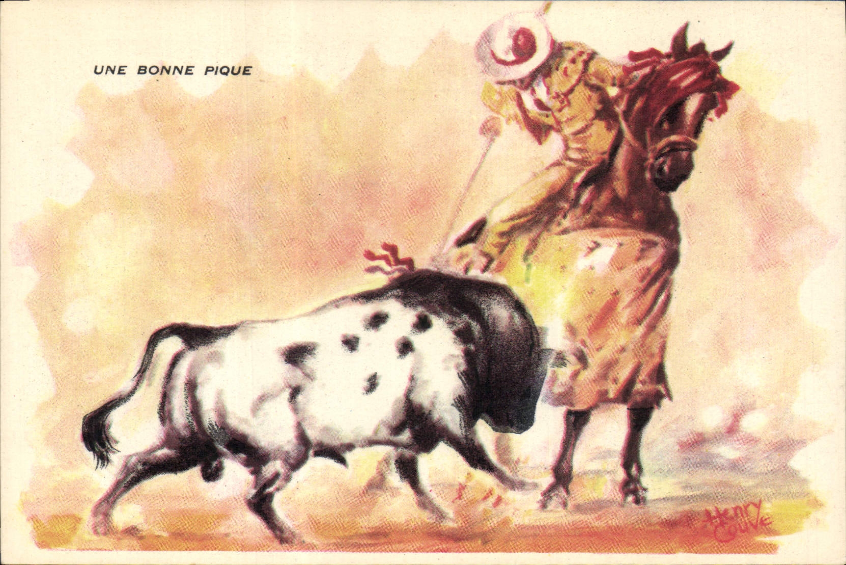 CPA Corrida Course de taureaux Une bonne pique 