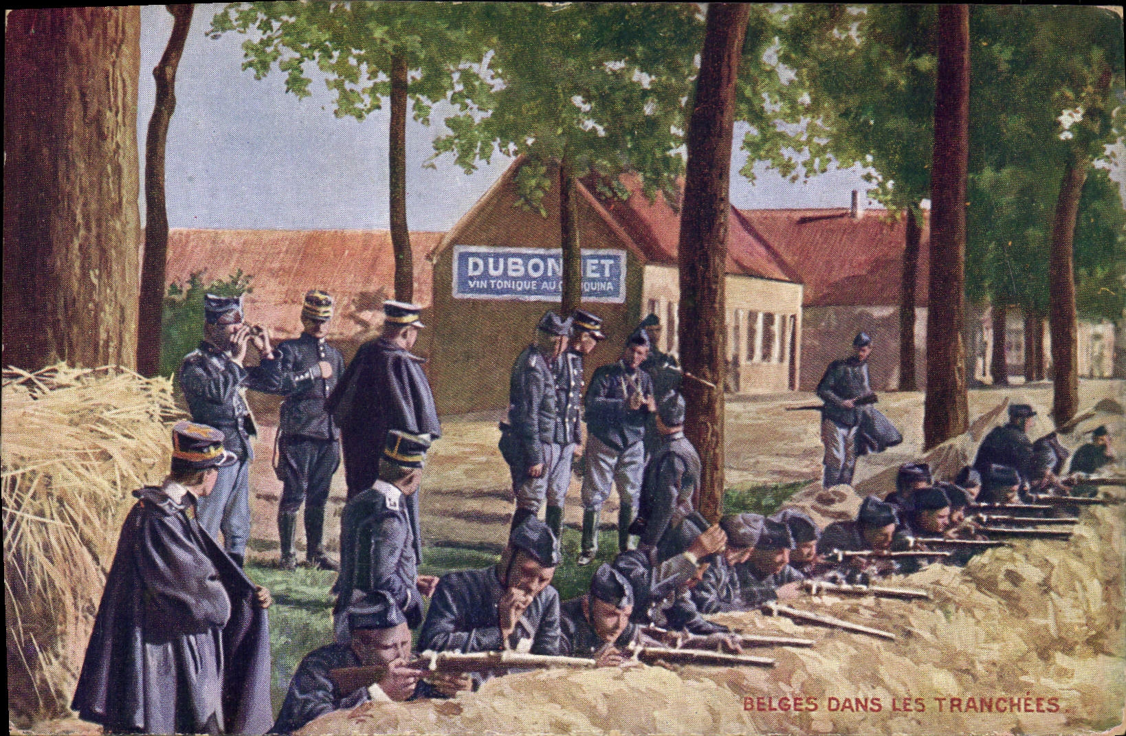 Belgian Vintage Postcards Militaria in the Dubonnet trenches