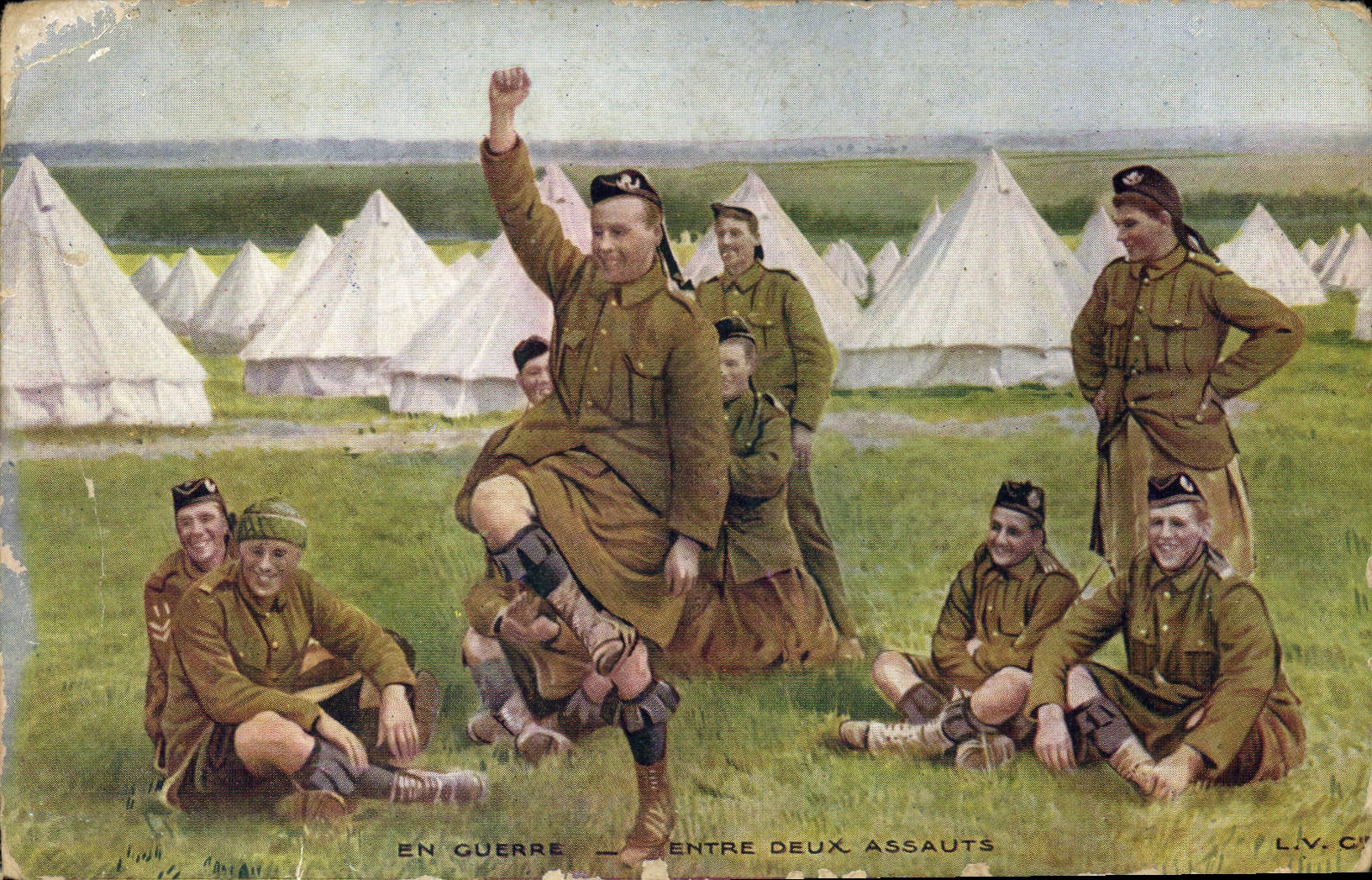 CPA Militaria Entre deux assauts