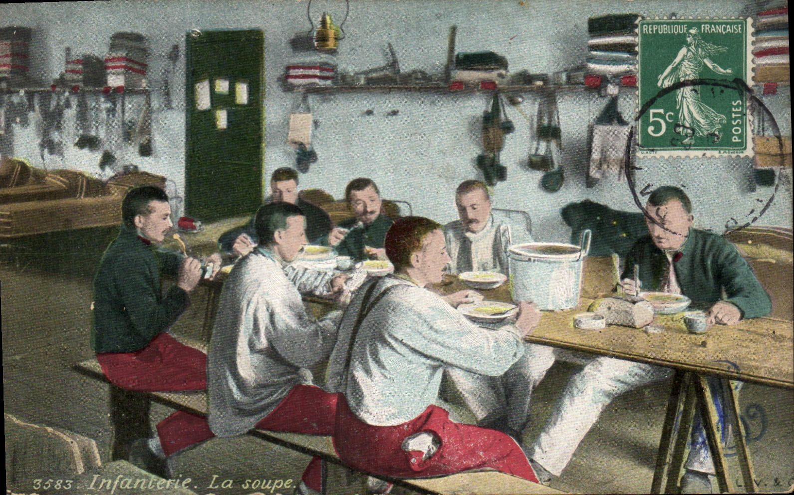 CPA Militaria Infanterie La soupe