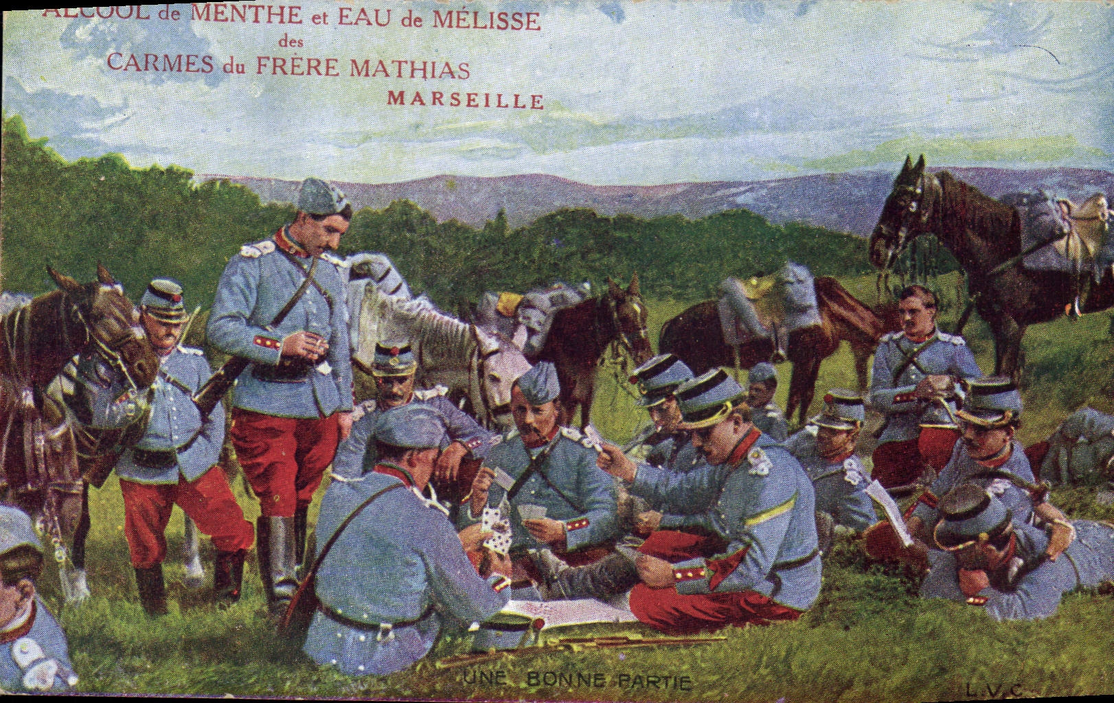 CPA Militaria Une bonne partie de cartes
