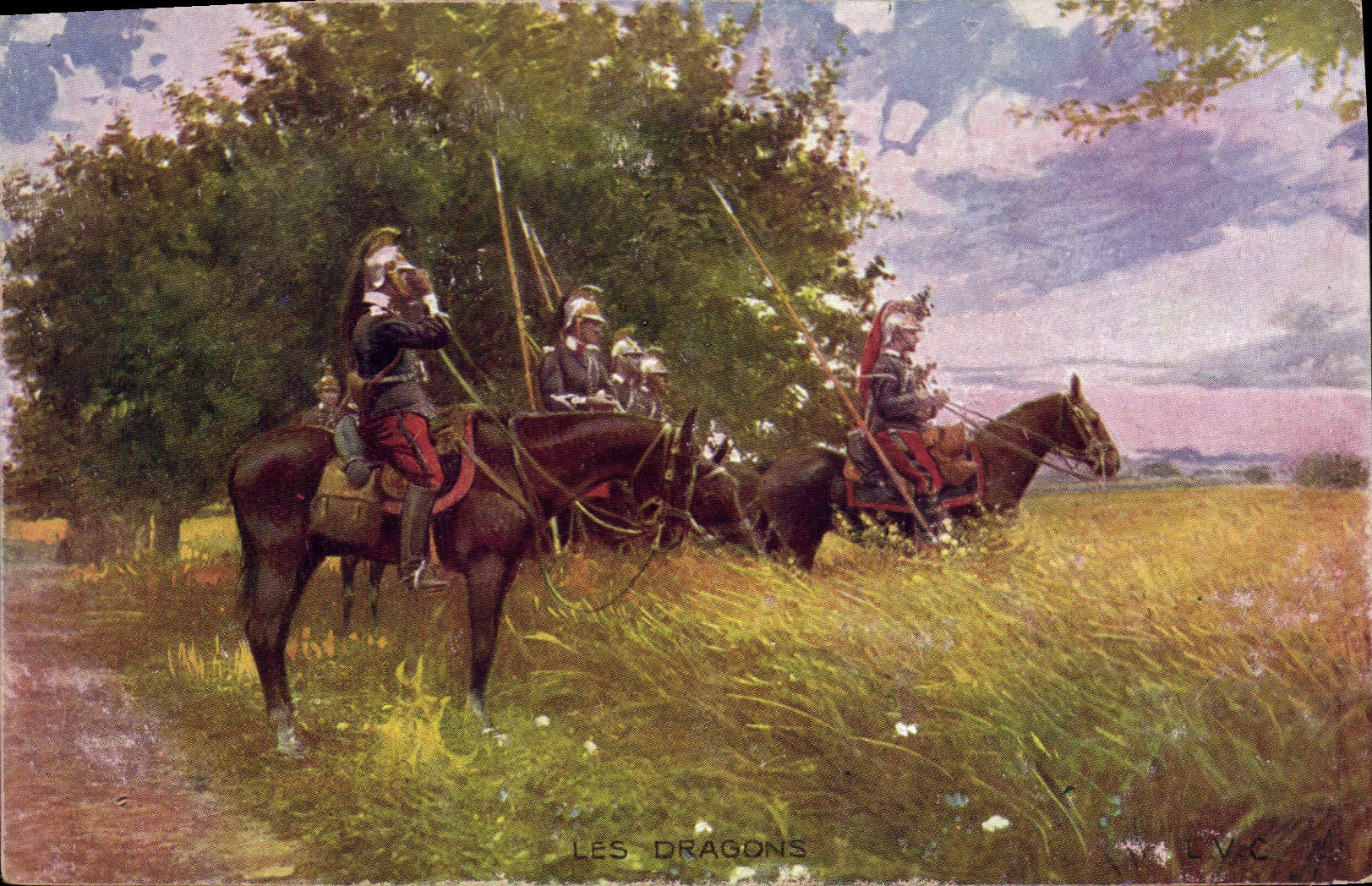 CPA Militaria Les Dragons