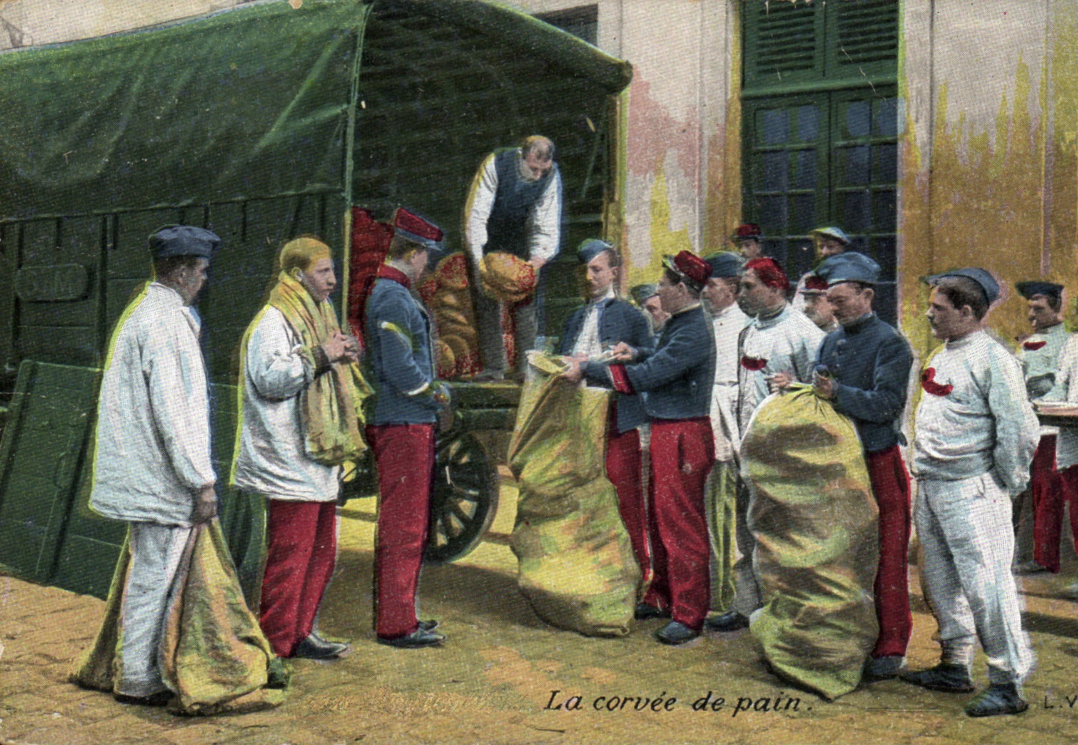 CPA Militaria La corvee de pain