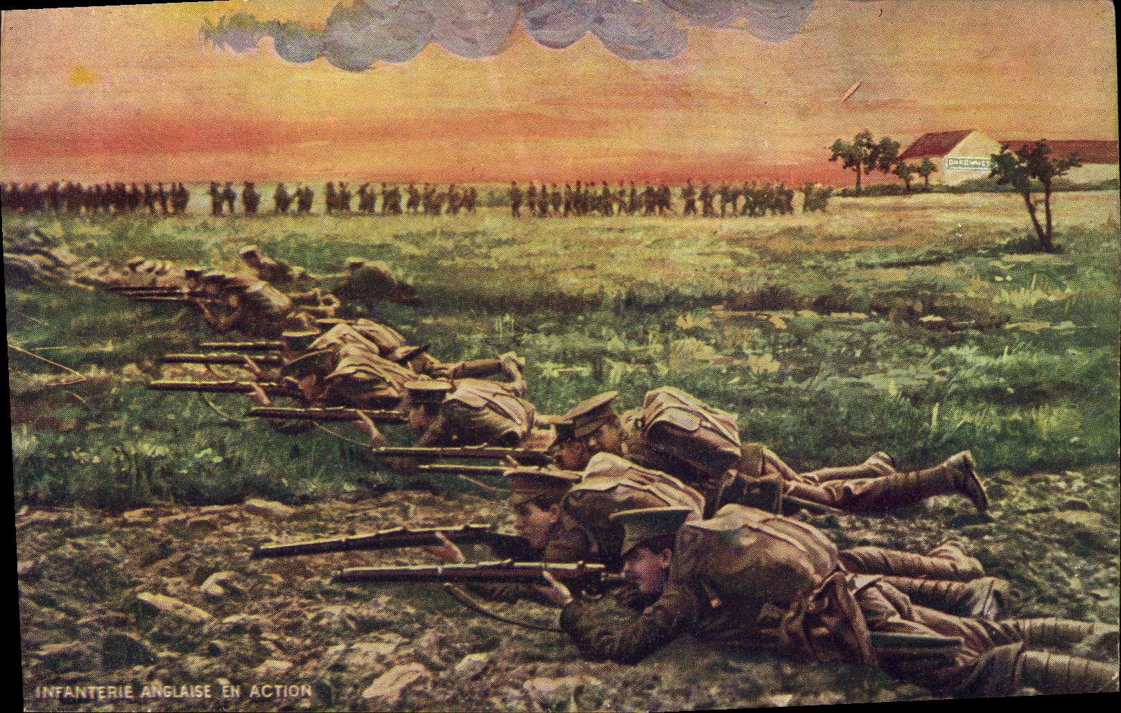 CPA Militaria Infanterie anglaise en action