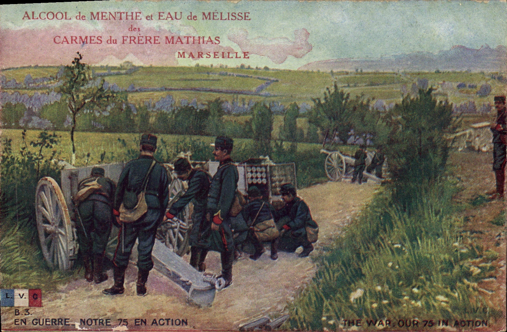 CPA Militaria Notre 75 en action Canon