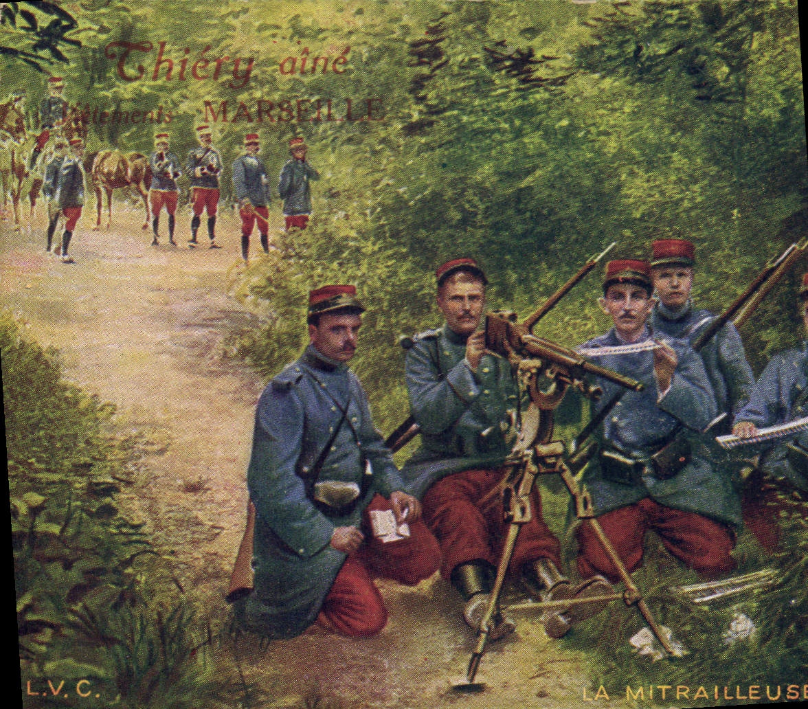 CPA Militaria La mitrailleuse