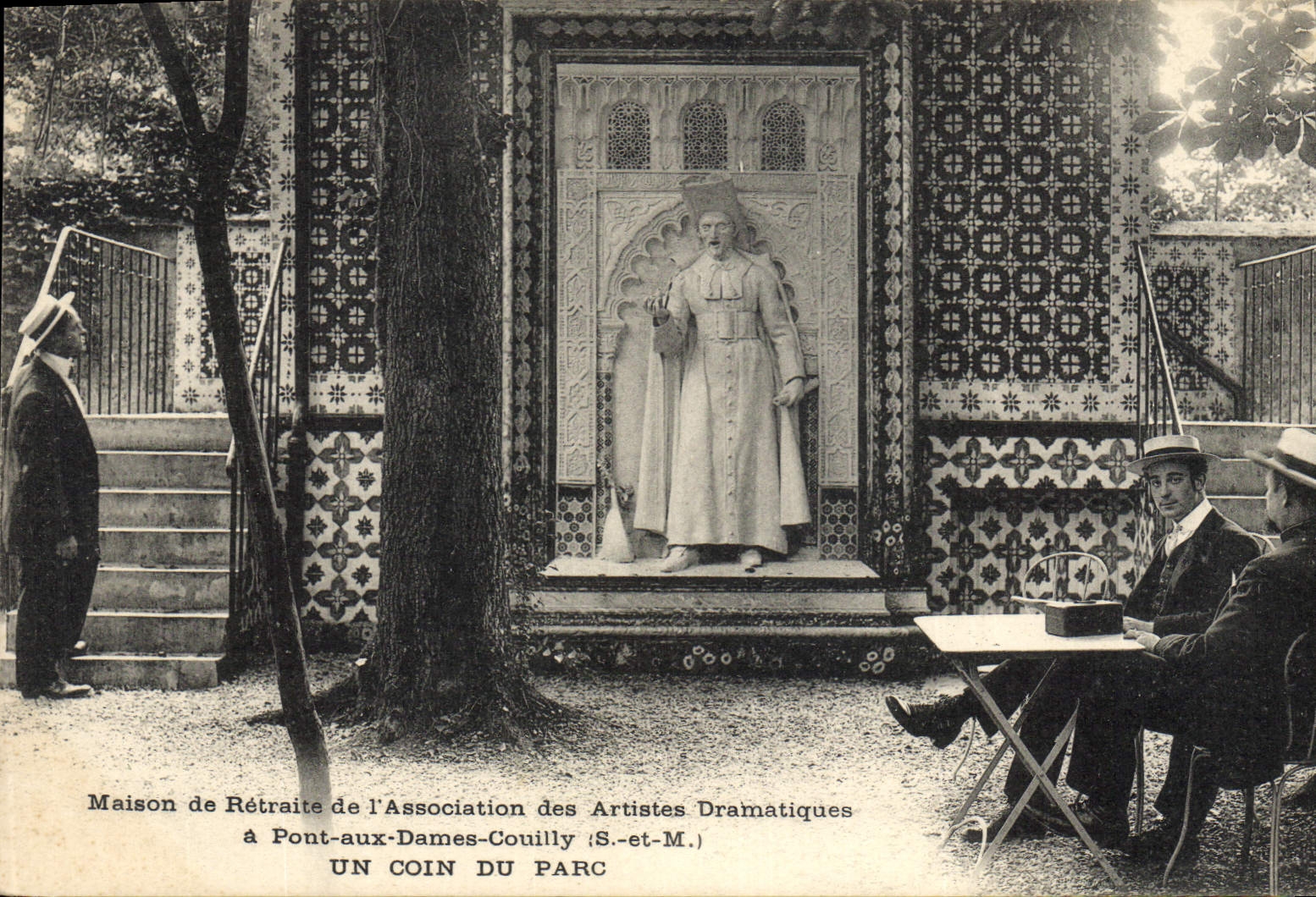 Postal Cine Casa de jubilación de los actores dramáticos tiene Puente a las Damas Couilly una esquina del parque