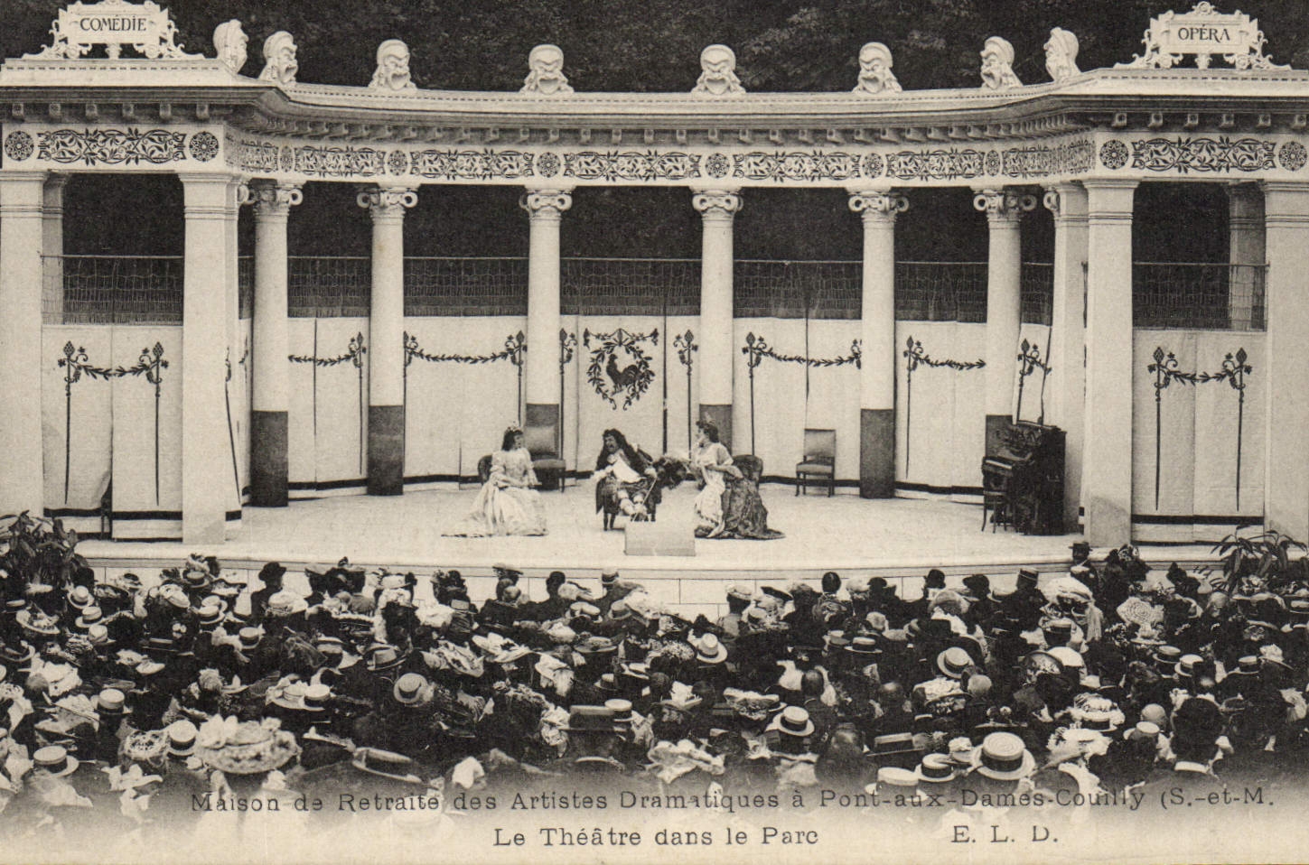 Vintage Postcard Maison of retaite of the stage actors has Pont with the Couilly Ladies the theater in the Opera park