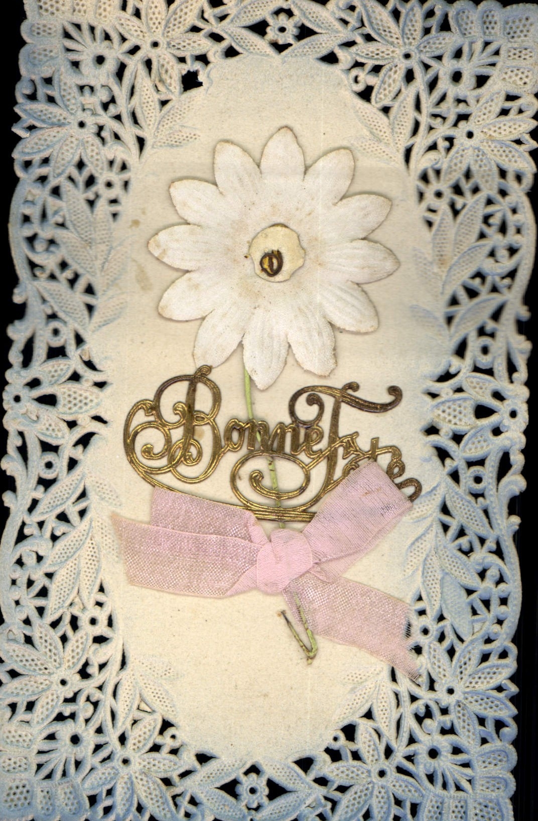 CPA Fantaisie Brodee Fleurs 