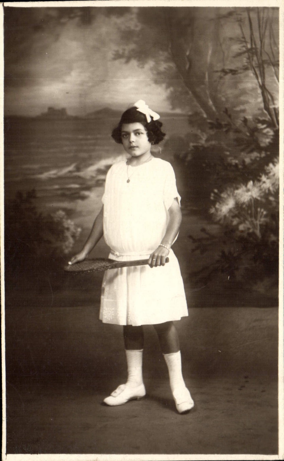 CARTE PHOTO Enfant Tennis 