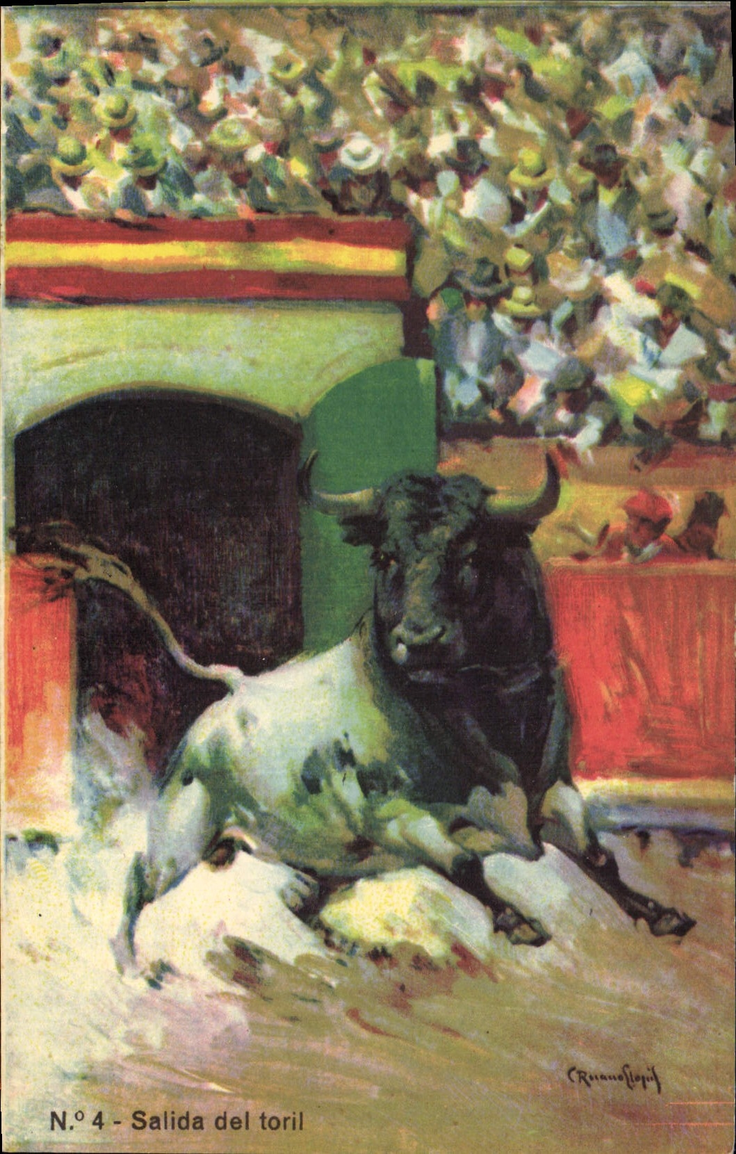 CPA Corrida Course de taureaux Salida del toril 