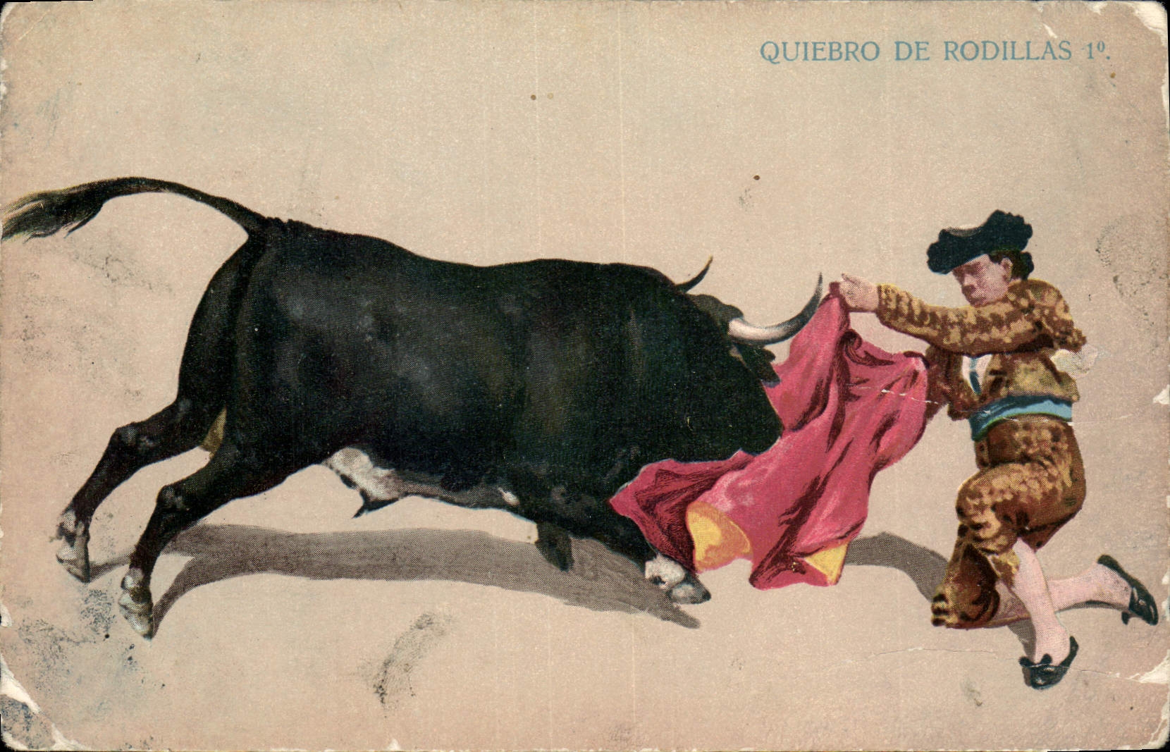 CPA Corrida Course de taureaux Quiebro de Rodillas