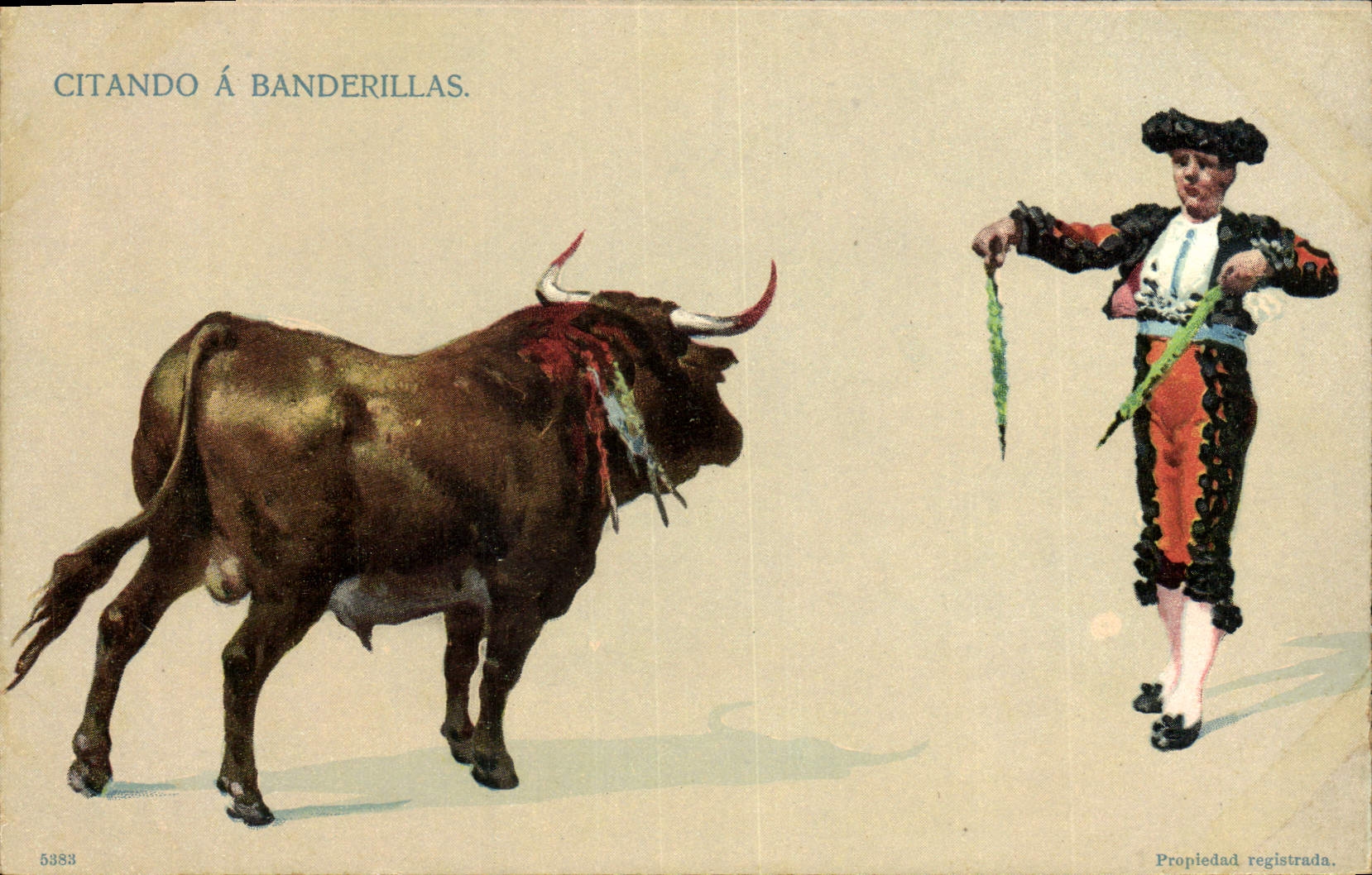 CPA Corrida Course de taureaux Citando a Banderillas