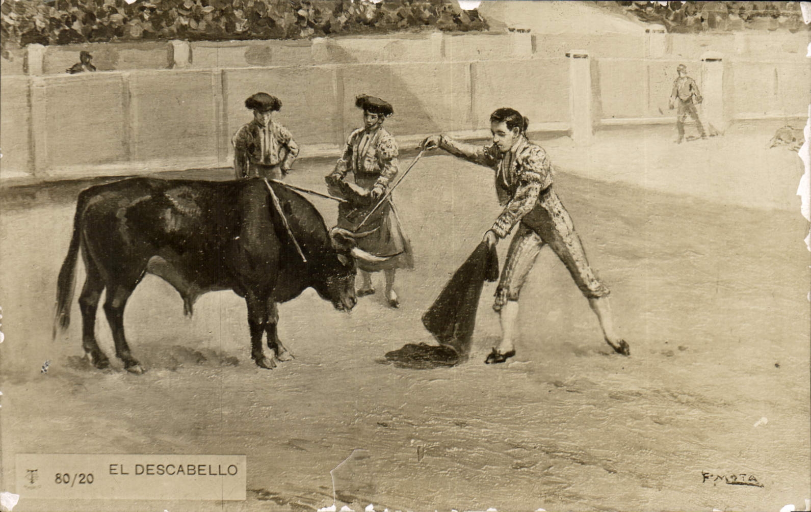 CPA Corrida Course de taureaux El Descabello