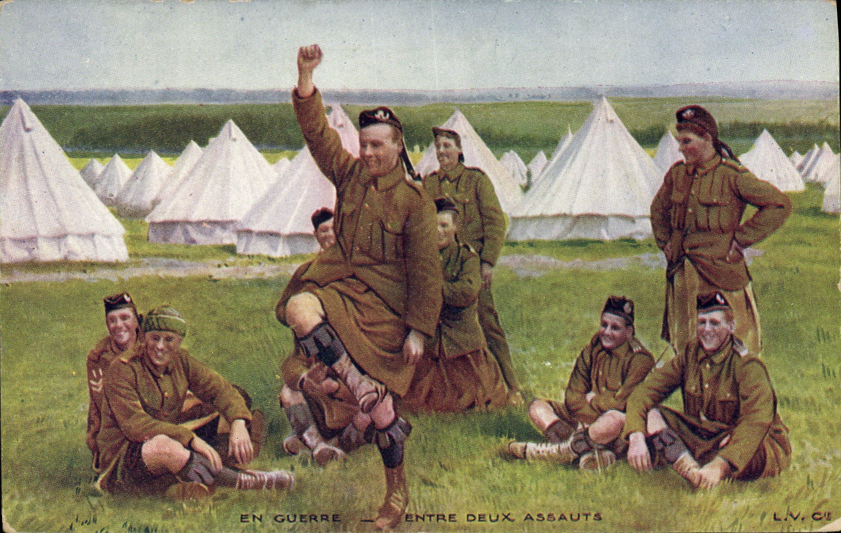 CPA Militaria Entre deux assauts