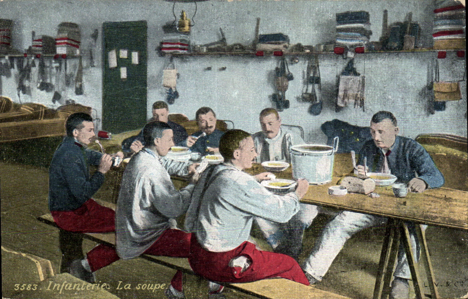 CPA Militaria Infanterie La soupe