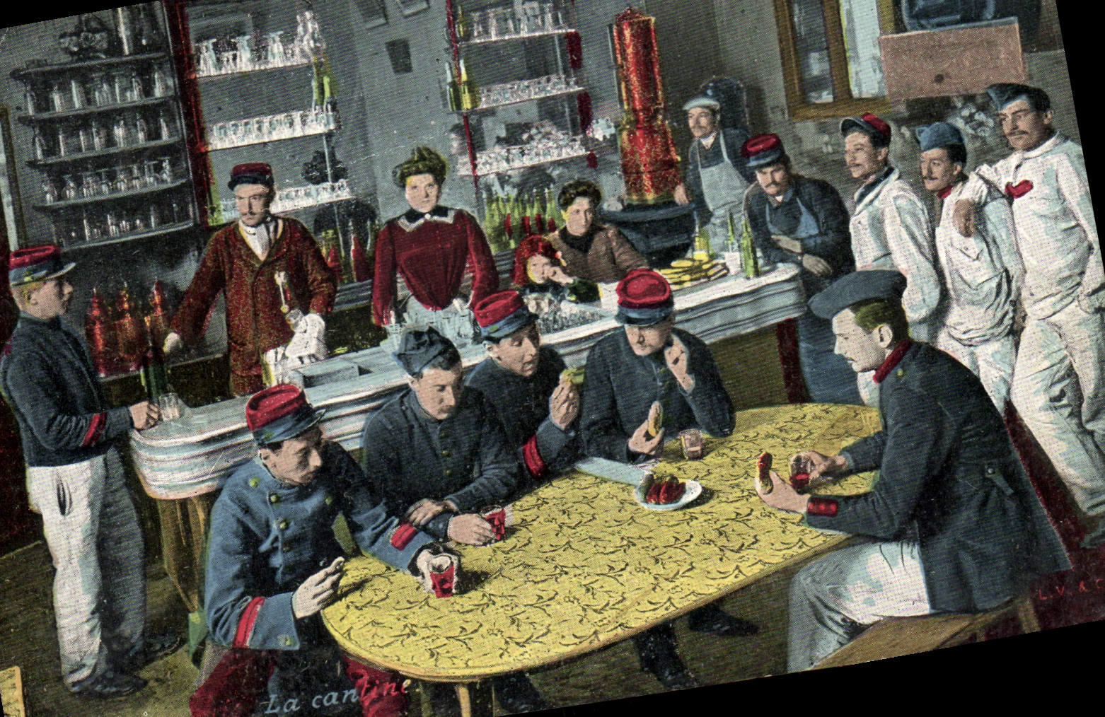 Vintage Postcard Militaria the canteen