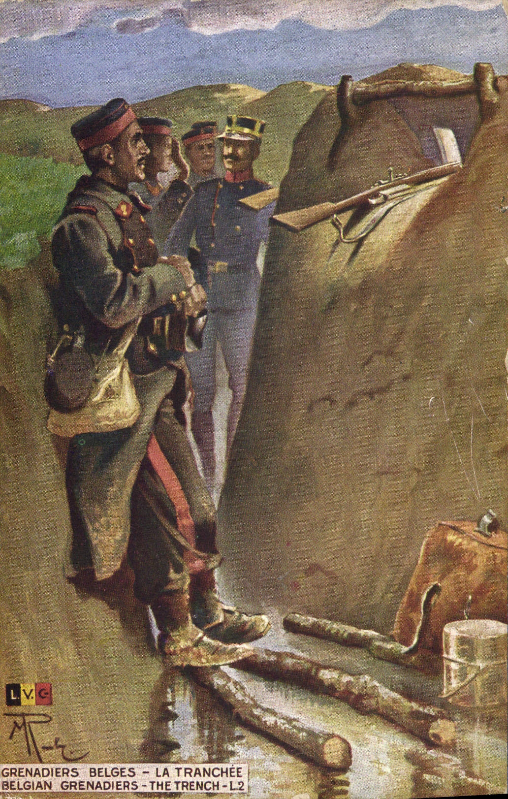 CPA Militaria Grenadiers Belges La tranchee