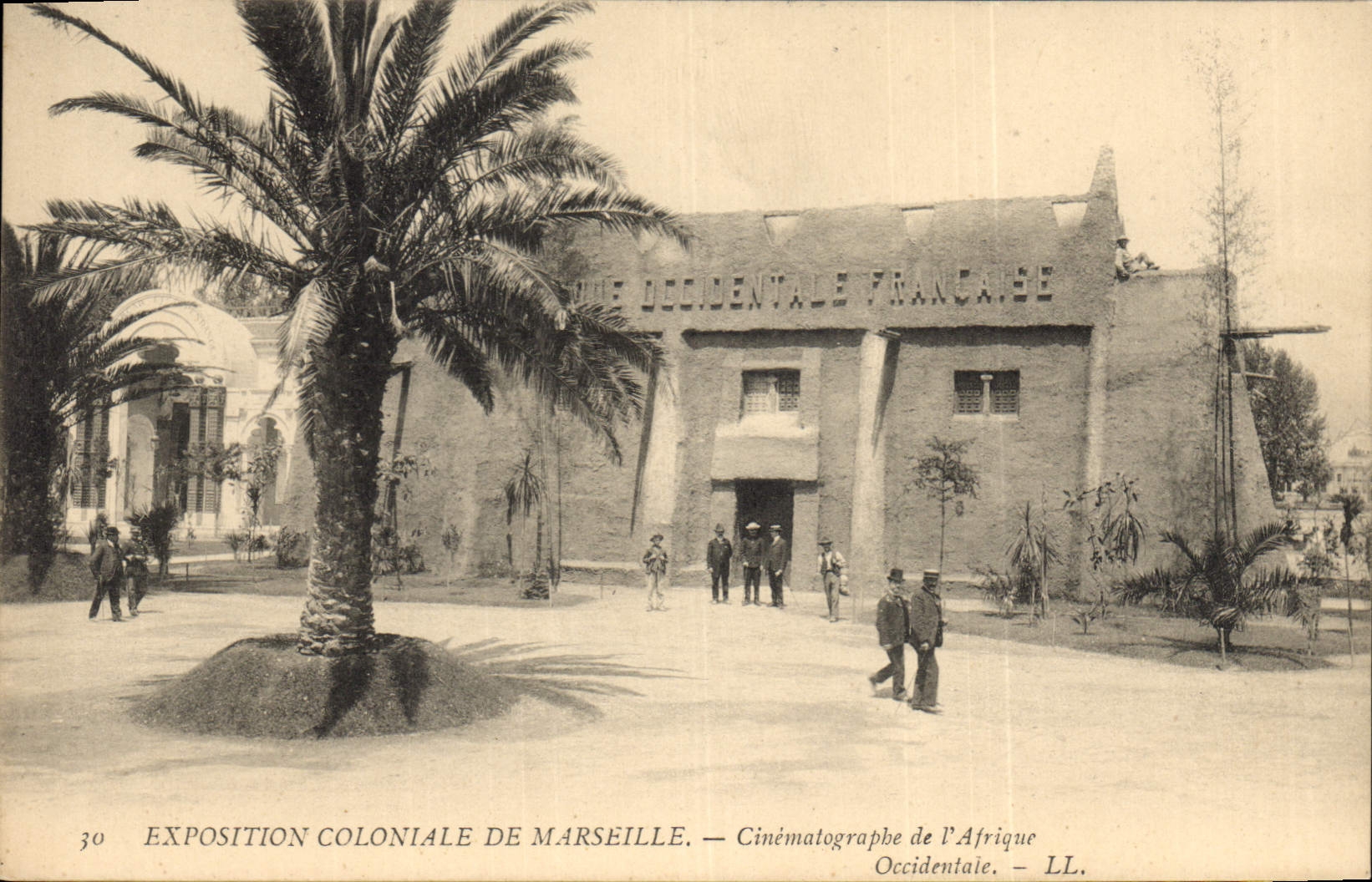 Vintage Postcard Cinema colonial Exposure of Marseilles Cinematograph of the West Africa