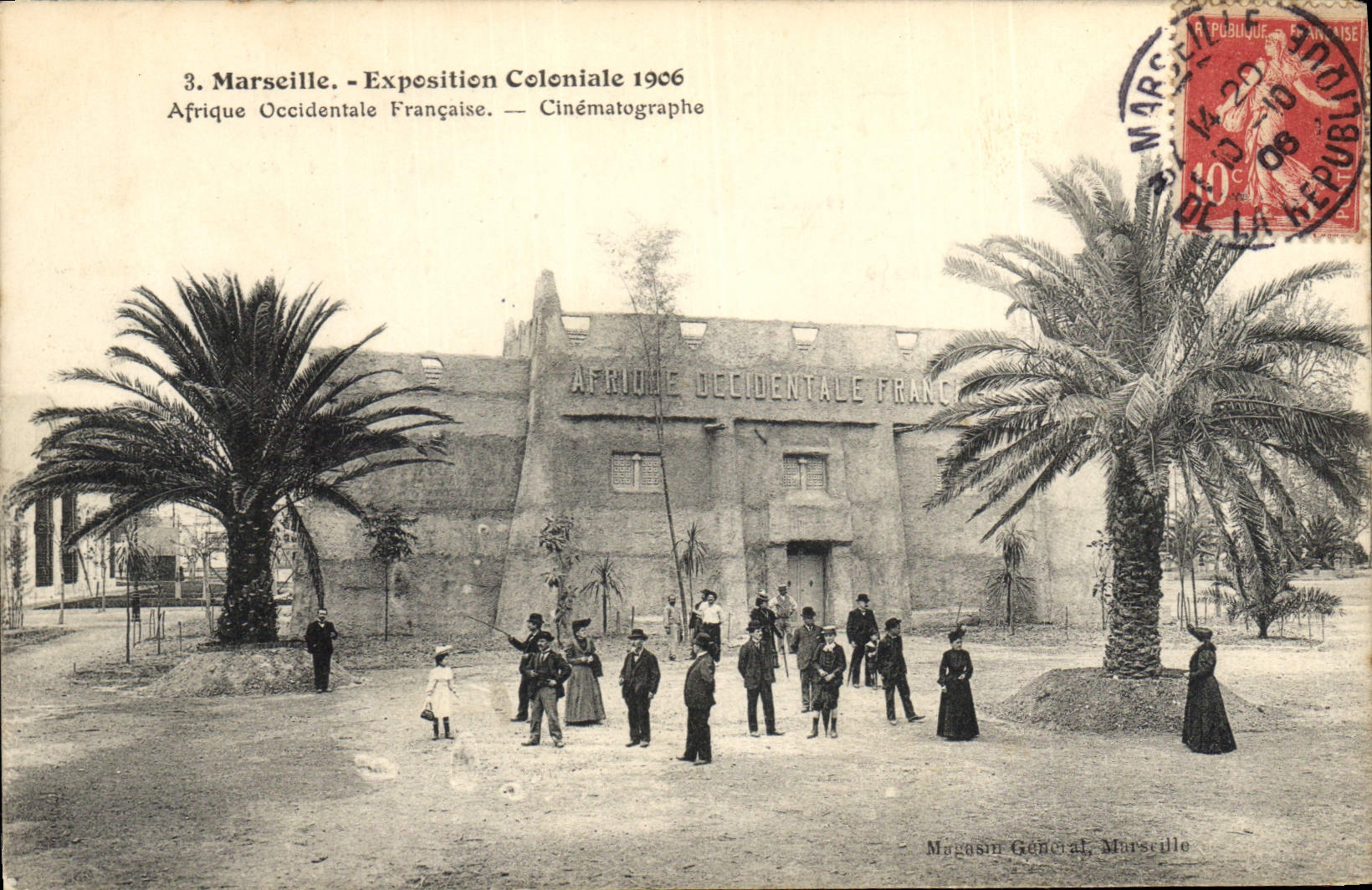 CPA Cinema Exposition coloniale de Marseille Cinematographe de l'Afrique Occidentale
