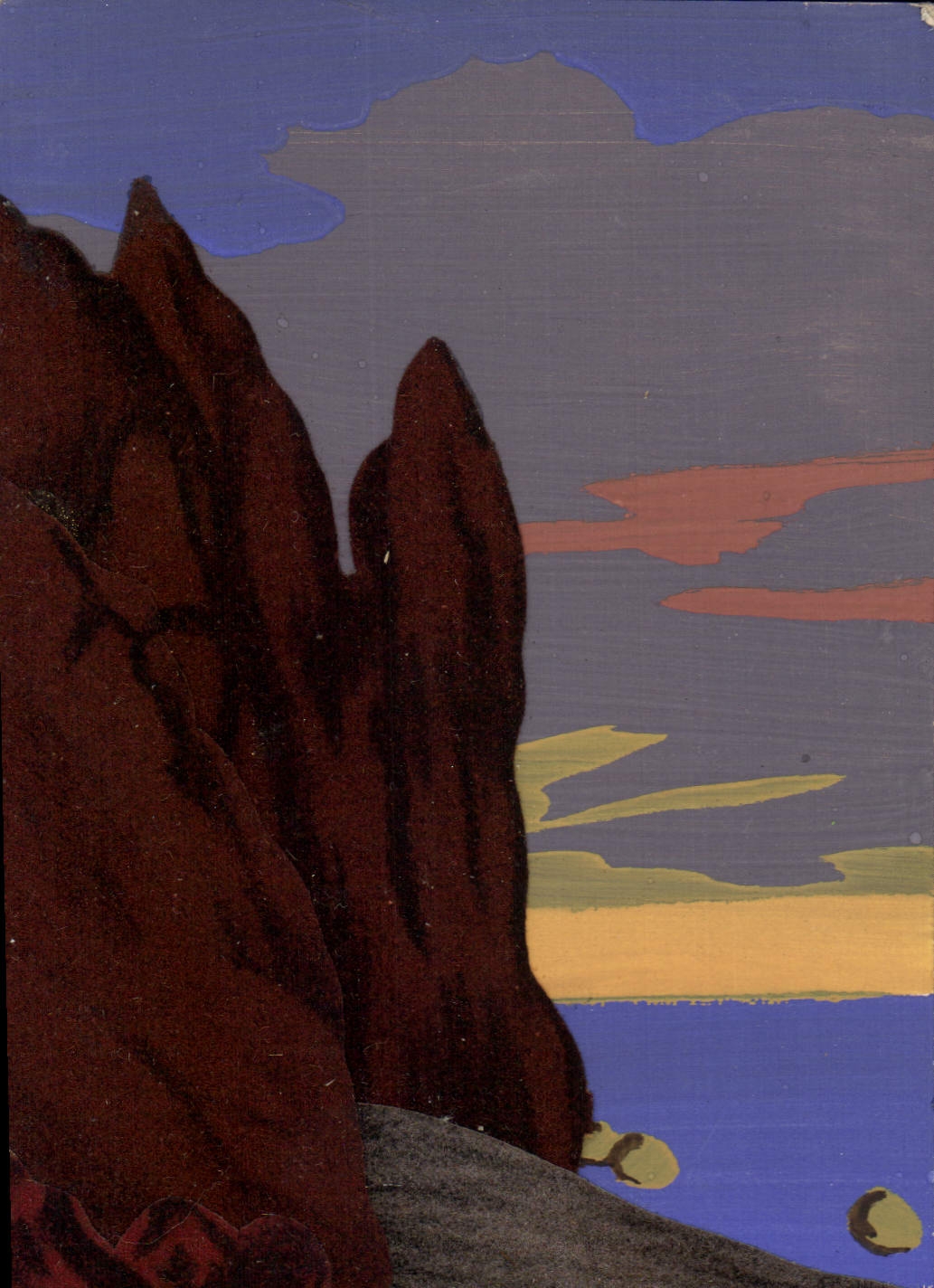 Postal Fantasia Paisaje (decorado en bayeta)