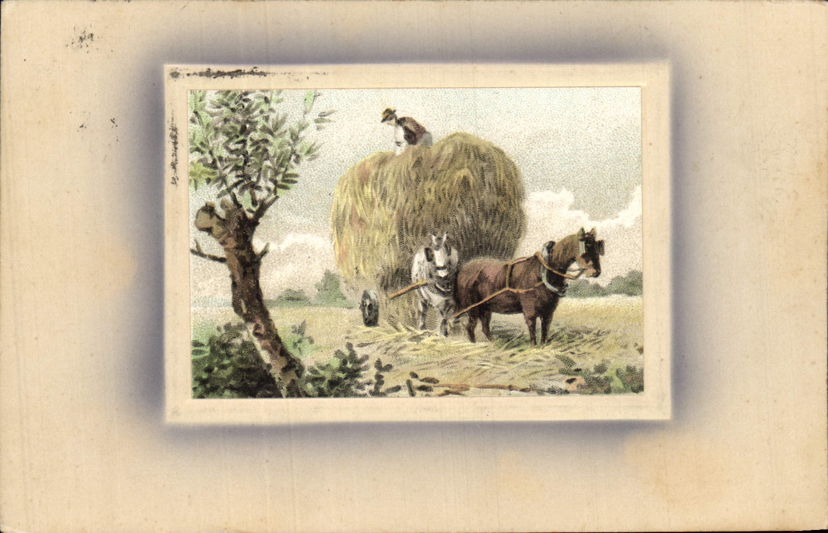 CPA Fantaisie Moissons Cheval 