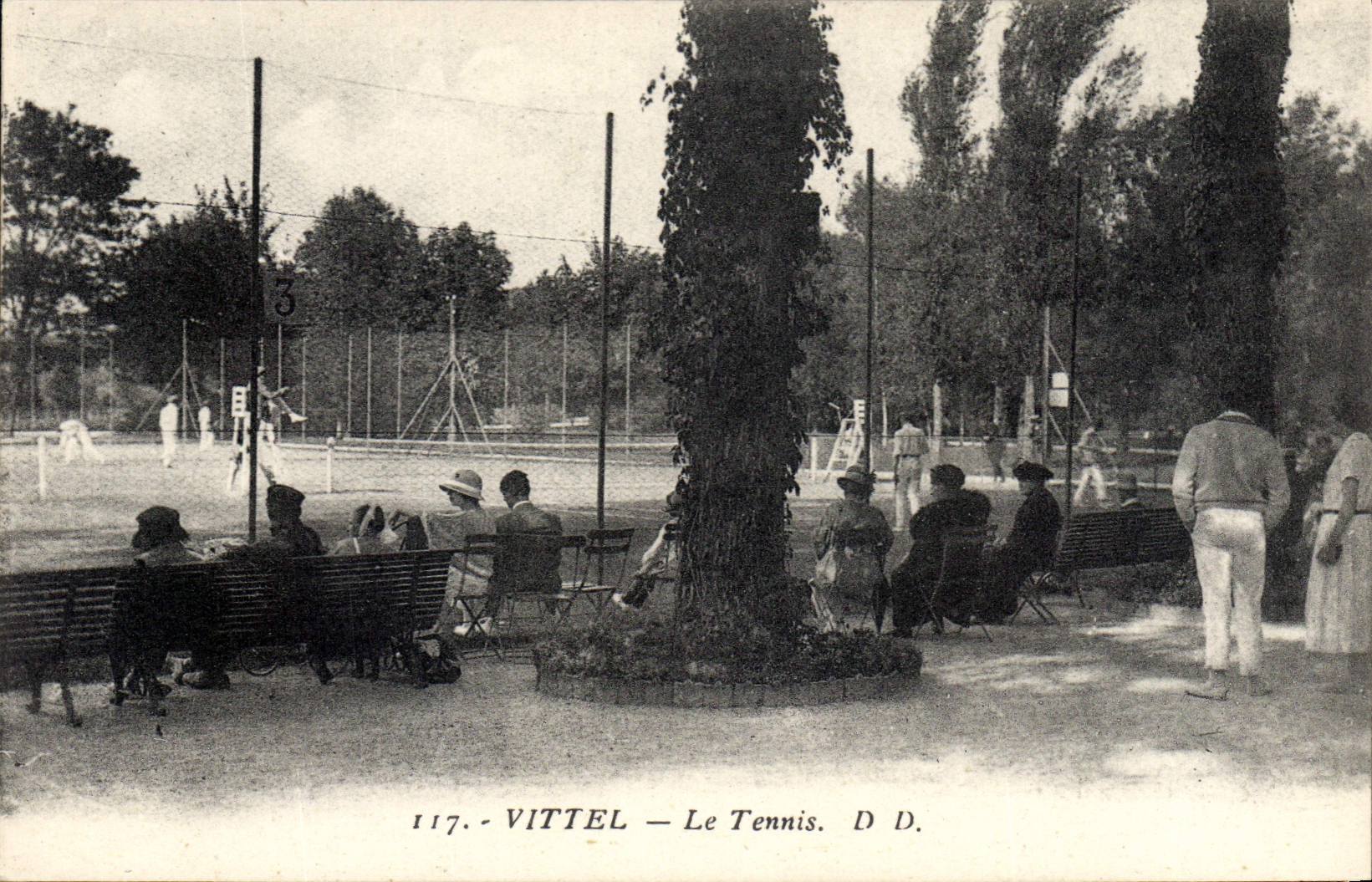 Vintage Postcard Vittel Tennis