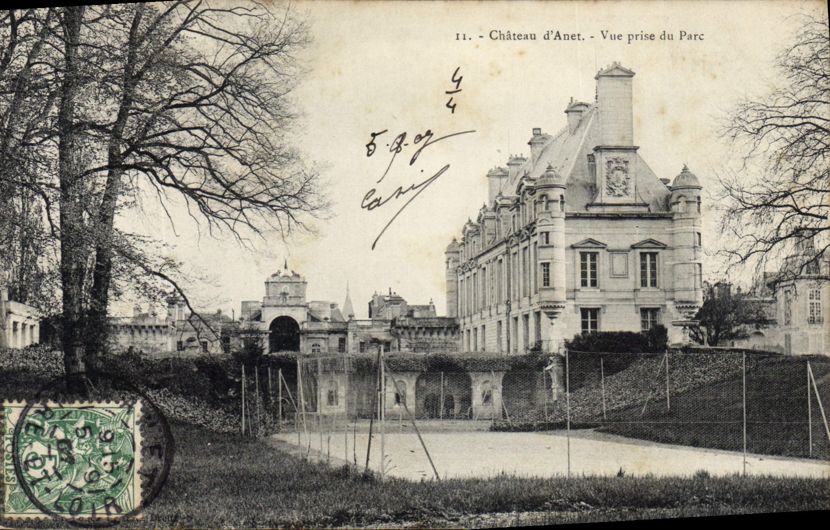 CPA Tennis Chateau d'Anet Vue prise du parc
