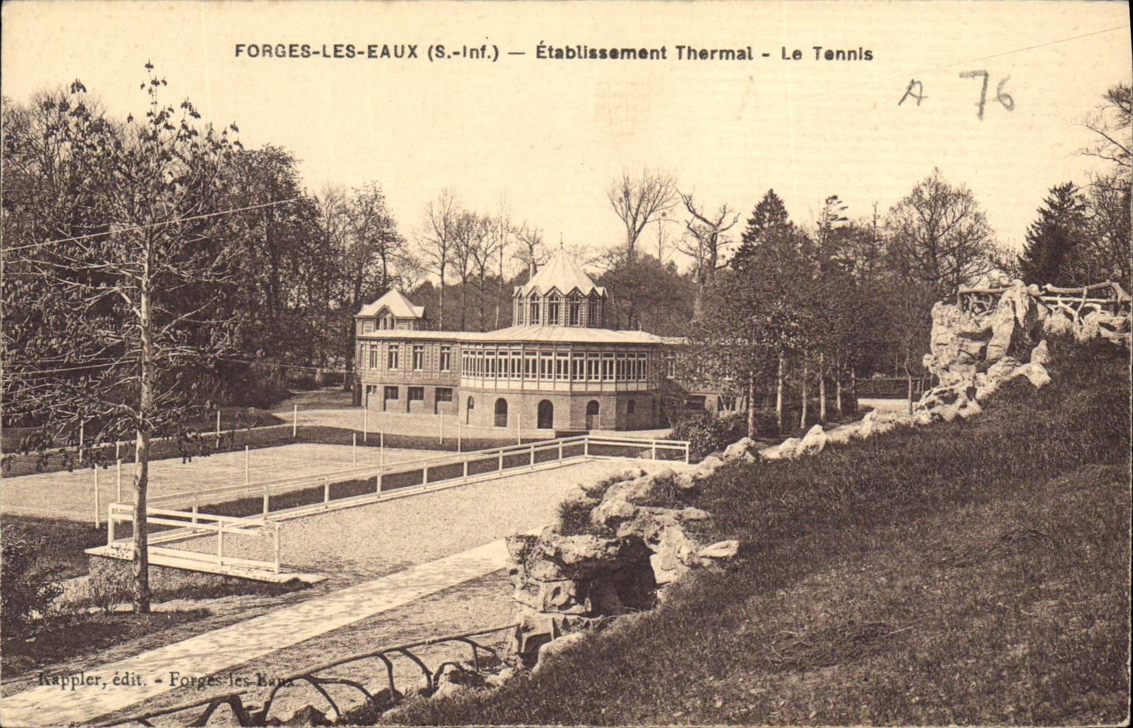 Vintage Postcard Tennis Forging mills Water Water-cure establishment