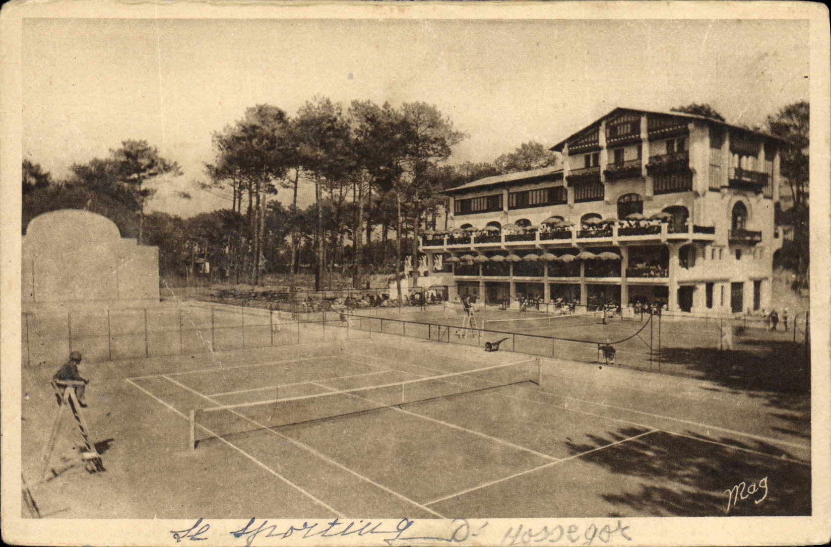 Postal Tenis Hossegor cerca Capbreton sobre Mar el sporting